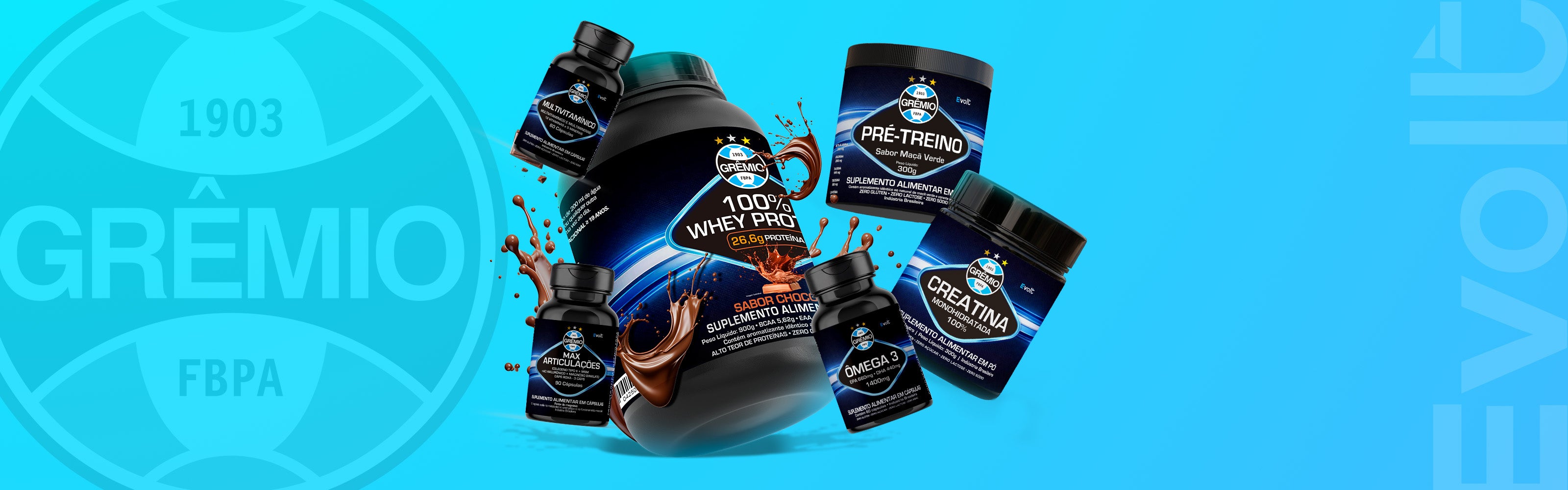 Kit Lendário — Whey Protein + Creatina + Pré-Treino + Multivitamínico + Ômega 3 + Articulações