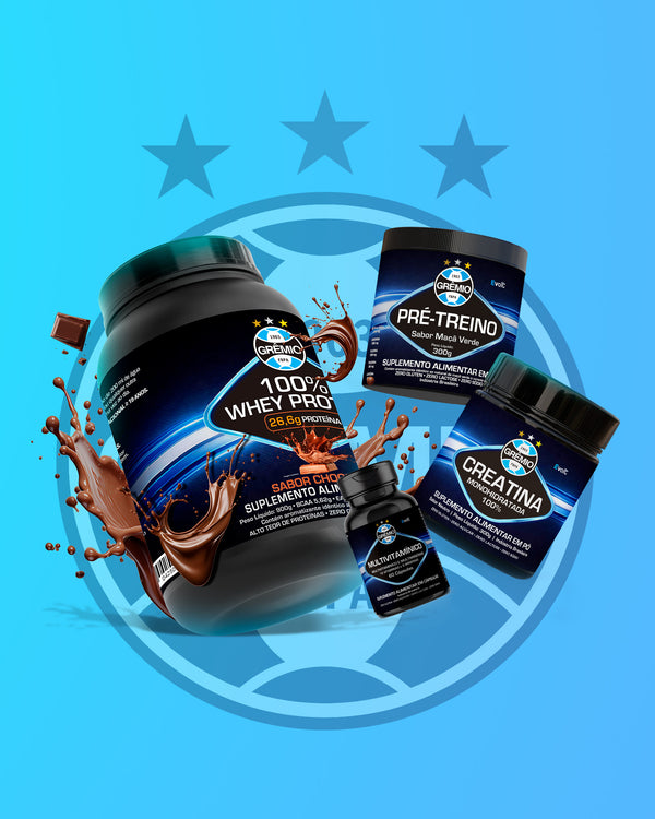 Kit Performance — Whey Protein + Creatina + Pré-Treino + Multivitamínico